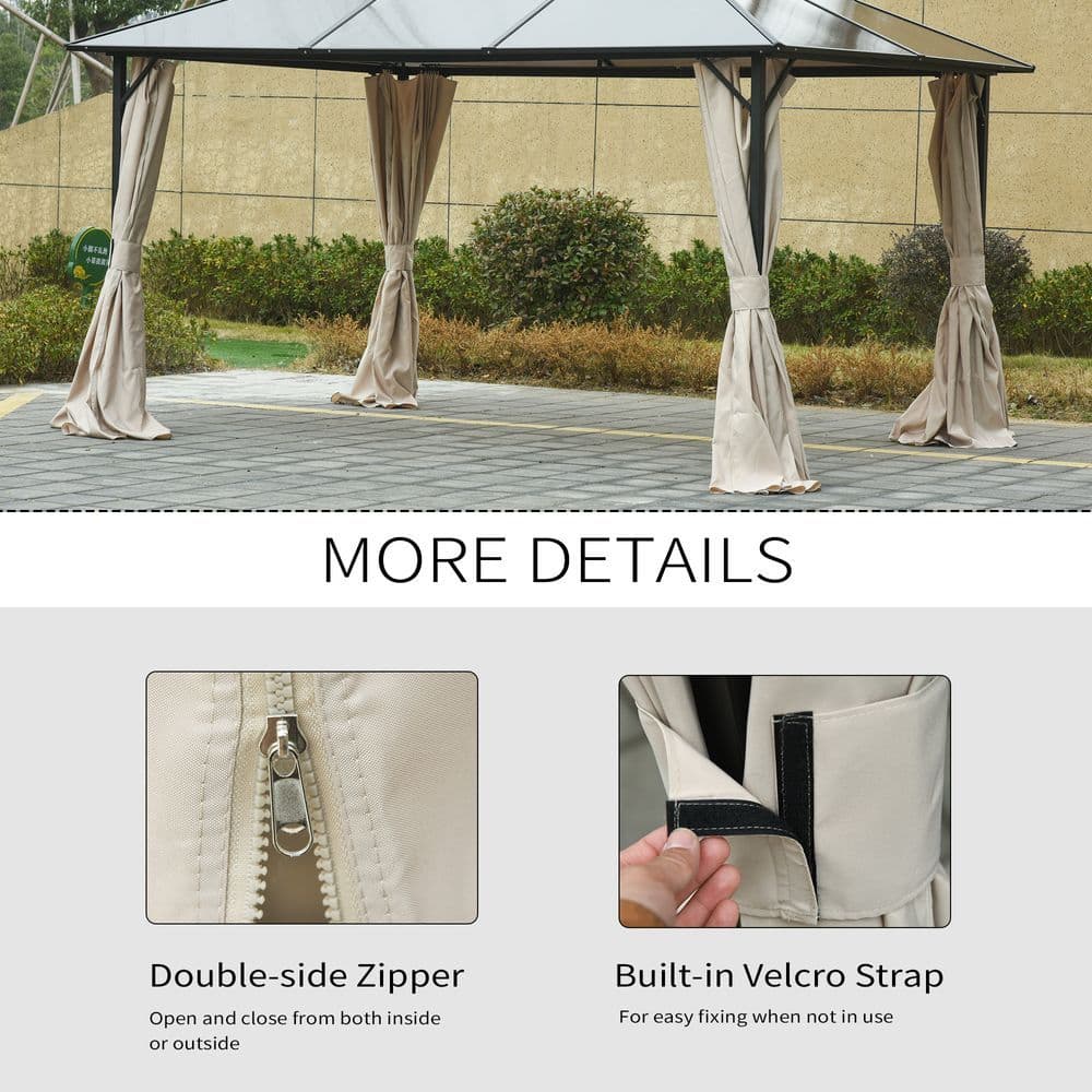 image-4 Pack Gazebo Replacement Sidewalls Privacy Panel for 3 x 4m Gazebo Outsunny