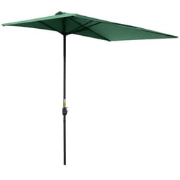 image-2.3m Garden Half Round Umbrella Metal Parasol Umbrella Green Outsunny