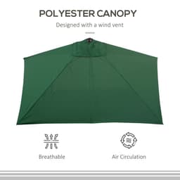 image-2.3m Garden Half Round Umbrella Metal Parasol Umbrella Green Outsunny