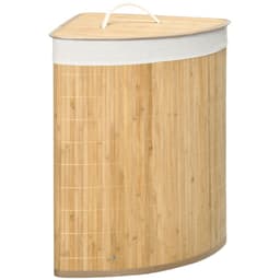 image-55L Bamboo Corner Laundry Hamper Bamboo Laundry Basket 38x38x57cm HOMCOM