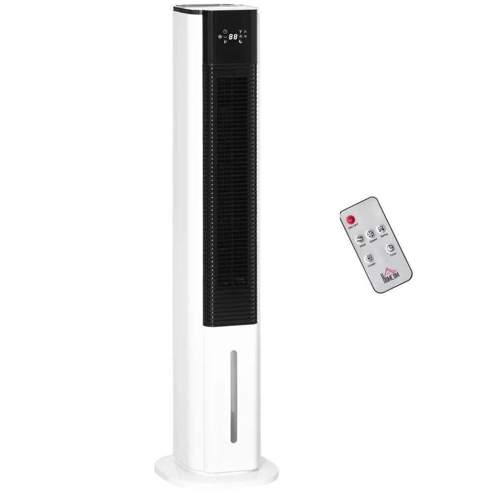 image-Quiet Air Cooler, Humidifier Evaporative Ice Cooling Fan Bedroom, White