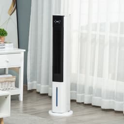 image-Quiet Air Cooler, Humidifier Evaporative Ice Cooling Fan Bedroom, White