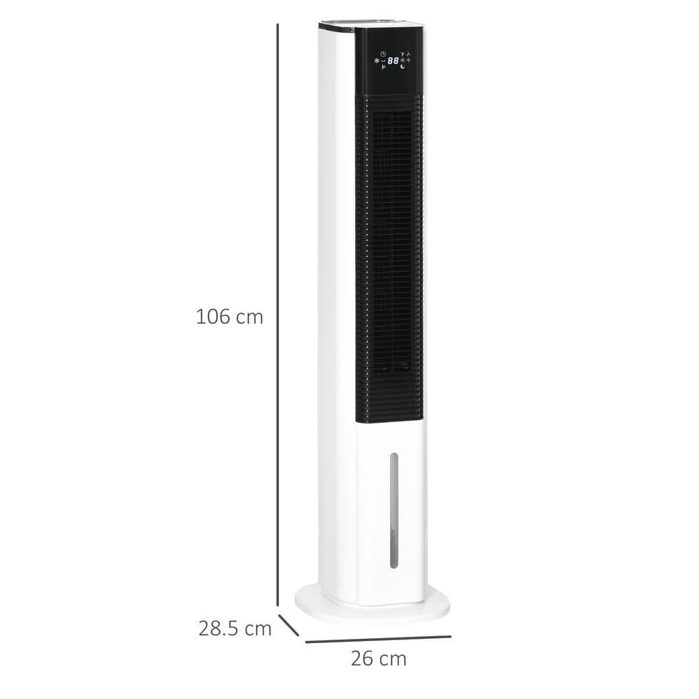 image-Quiet Air Cooler, Humidifier Evaporative Ice Cooling Fan Bedroom, White