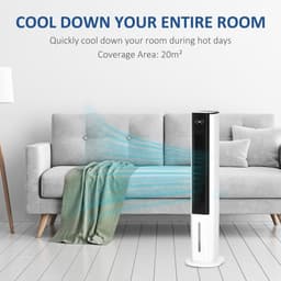 image-Quiet Air Cooler, Humidifier Evaporative Ice Cooling Fan Bedroom, White