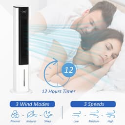 image-Quiet Air Cooler, Humidifier Evaporative Ice Cooling Fan Bedroom, White