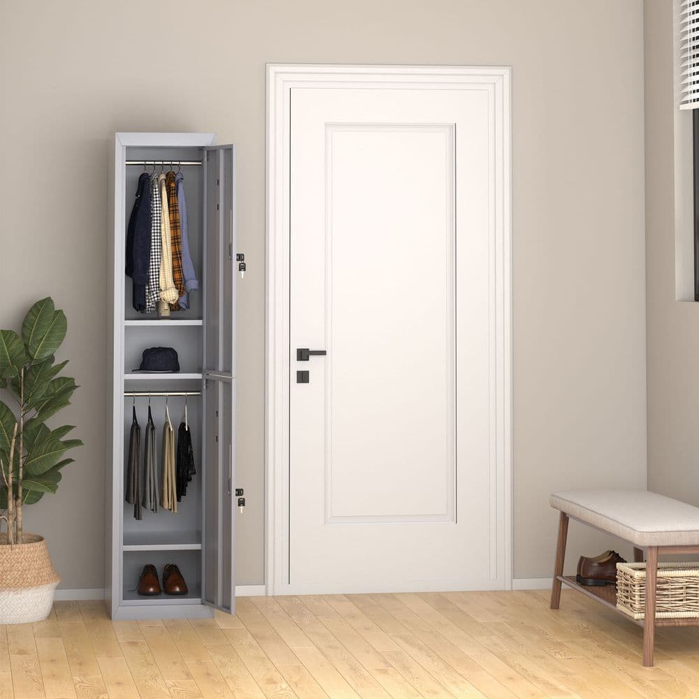 image-1.8m Locker Office Cabinet Storage Cold Rolled Steel Storage Shelves Vinsetto