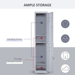 image-1.8m Locker Office Cabinet Storage Cold Rolled Steel Storage Shelves Vinsetto