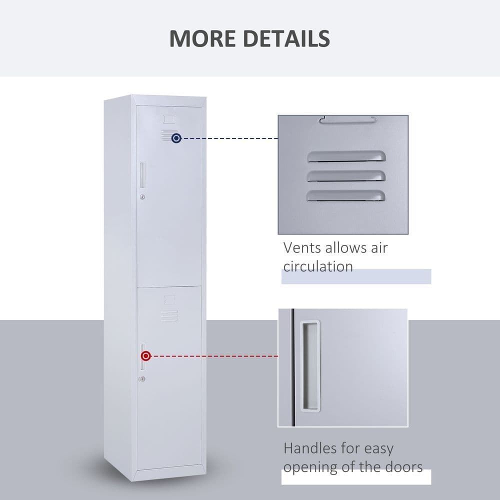 image-1.8m Locker Office Cabinet Storage Cold Rolled Steel Storage Shelves Vinsetto