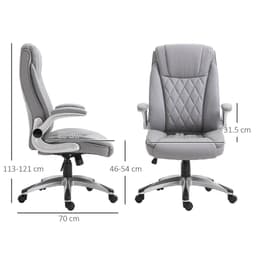 image-High Back Executive Office Chair Home Swivel PU Leather Chair, Grey