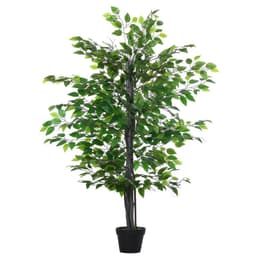 image-145cm Artificial Banyan Plant Faux Decorative Tree Cement Pot Outsunny