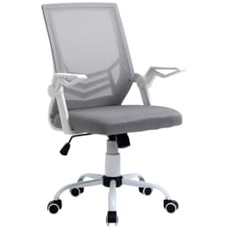 image-Mesh Swivel Office Chair Task Computer Chair w/ Lumbar Support, Grey Vinsetto
