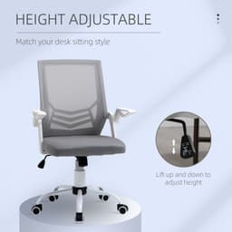 image-Mesh Swivel Office Chair Task Computer Chair w/ Lumbar Support, Grey Vinsetto