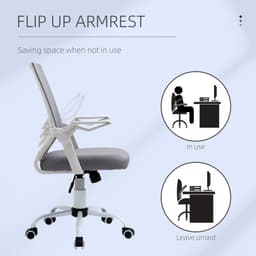 image-Mesh Swivel Office Chair Task Computer Chair w/ Lumbar Support, Grey Vinsetto