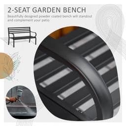 image-2 Seater Bench Garden Furniture Outdoor Metal Loveseat Seat