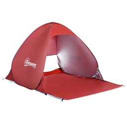 image-Beach Tent Instant Camping Pop up Tent Sun Shade Shelter, Red Outsunny
