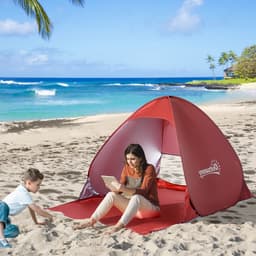 image-Beach Tent Instant Camping Pop up Tent Sun Shade Shelter, Red Outsunny