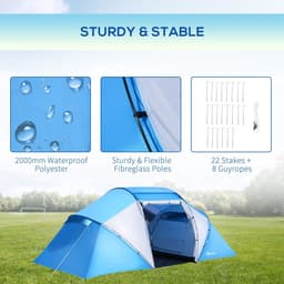 image-4-6 Persons Camping Tent Dome Family Travel Group Hiking Room Fishing Outsunny