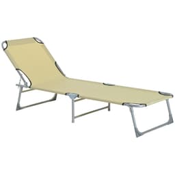 image-Camping Cot Picnic Sun Lounger Portable Folding Chaise Chair Patio Outsunny