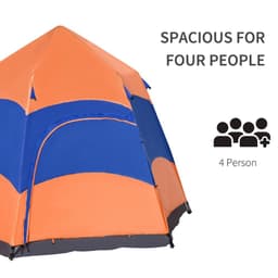image-4 Person Pop Up Tent Camping Festival Hiking Shelter Family Portable Outsunny