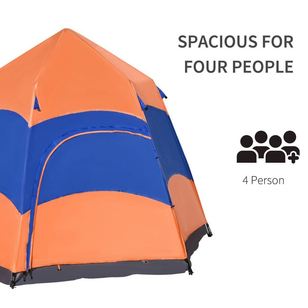 image-4 Person Pop Up Tent Camping Festival Hiking Shelter Family Portable Outsunny