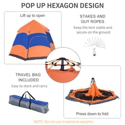 image-4 Person Pop Up Tent Camping Festival Hiking Shelter Family Portable Outsunny