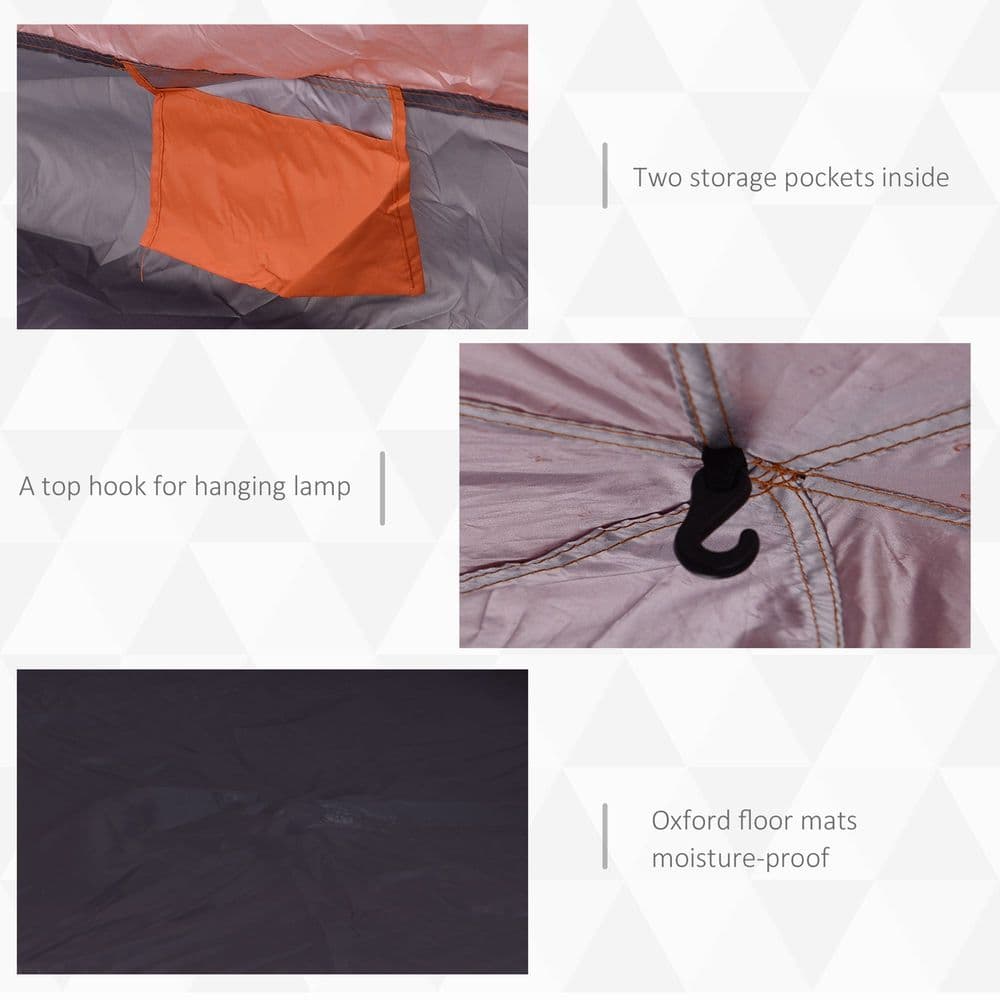 image-4 Person Pop Up Tent Camping Festival Hiking Shelter Family Portable Outsunny