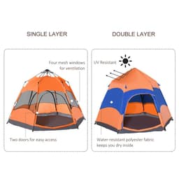 image-4 Person Pop Up Tent Camping Festival Hiking Shelter Family Portable Outsunny