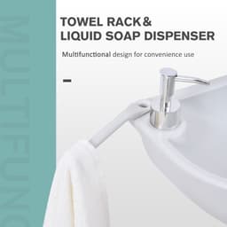 image-Portable Camping Sink with Towel Holder & Soap Dispenser Hand Wash Outsunny
