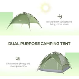 image-2 Man Pop Up Tent Camping Festival Hiking Family Travel Shelter Outsunny