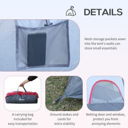 image-Outdoor Camping Tent For 5-6 W/ Bag, Fiberglass & Steel Frame Outsunny