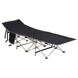 image-Single Portable Outdoor Military Sleeping Bed Camping Cot Black Outsunny