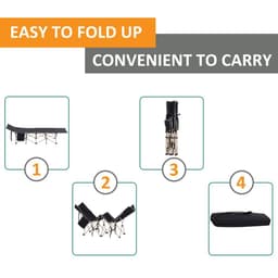 image-Single Portable Outdoor Military Sleeping Bed Camping Cot Black Outsunny