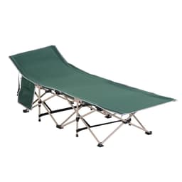 image-Single Portable Outdoor Military Sleeping Bed Camping Cot Green Outsunny