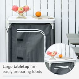 image-Outdoor 2-shelf Camping Cupboard Kitchen Station Cook Table Aluminum Outsunny