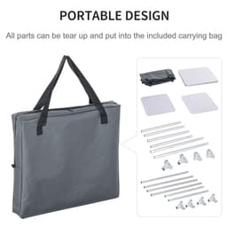 image-Outdoor 2-shelf Camping Cupboard Kitchen Station Cook Table Aluminum Outsunny
