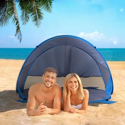 image-Portable Automatic Pop Up Beach Tent Outdoor Camp Shelter Blue Outsunny