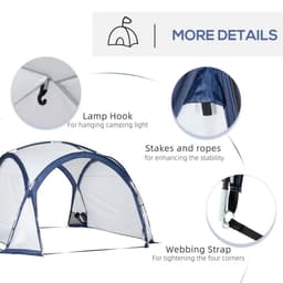 image-Dome Tent for 6-8 Person Camping Tent w/ Zipped Mesh Doors Lamp Hook Outsunny