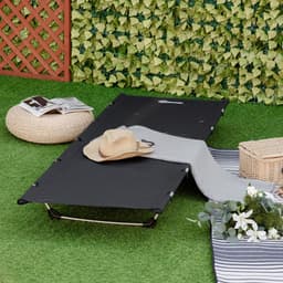 image-Lightweight Camping Cot Portable Compact Sleeping Bed w/ Carry Bag Outsunny