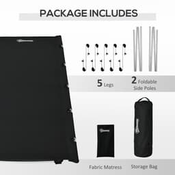 image-Lightweight Camping Cot Portable Compact Sleeping Bed w/ Carry Bag Outsunny