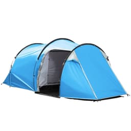 image-3 Man Camping Tent w/ 2 Rooms Porch Vents Rainfly Weather-Resistant Outsunny