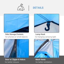 image-3 Man Camping Tent w/ 2 Rooms Porch Vents Rainfly Weather-Resistant Outsunny