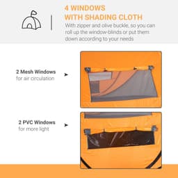 image-Camping Tent Dome Pop-up Tent with Windows for 4-5 Person Orange Outsunny