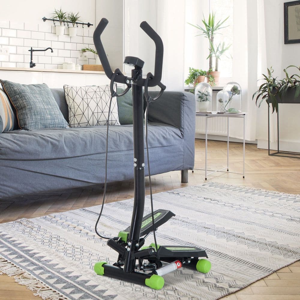 image-Stepper Step Machine w/ Resistance Bands Fitness Exercise Workout HOMCOM
