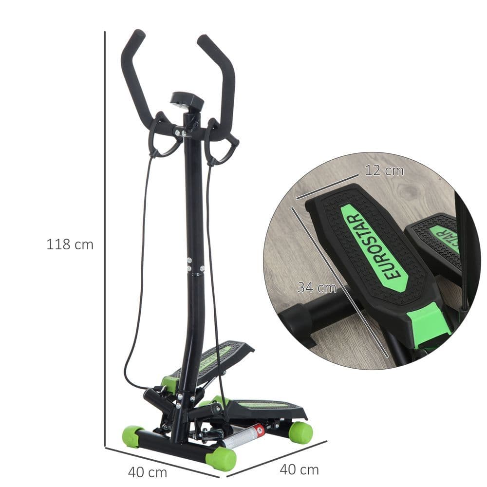 image-Stepper Step Machine w/ Resistance Bands Fitness Exercise Workout HOMCOM