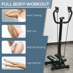 image-Stepper Step Machine w/ Resistance Bands Fitness Exercise Workout HOMCOM