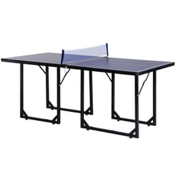 image-Tennis Table Ping Pong Foldable with Net Game Steel 183cm Indoor, Blue HOMCOM