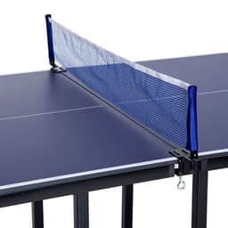 image-Tennis Table Ping Pong Foldable with Net Game Steel 183cm Indoor, Blue HOMCOM