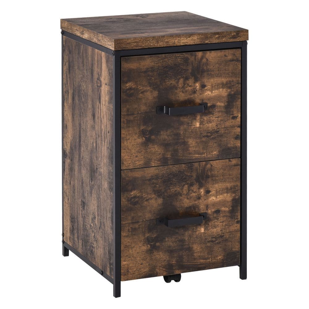 image-70cm Vertical Office Filing Cabinet w/ 2 Drawer, Hanging File Folder Vinsetto