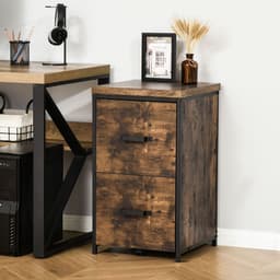 image-70cm Vertical Office Filing Cabinet w/ 2 Drawer, Hanging File Folder Vinsetto