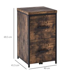 image-70cm Vertical Office Filing Cabinet w/ 2 Drawer, Hanging File Folder Vinsetto